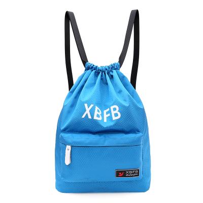 China High Quality Washable Reusable Waterproof Travel Drawstring Backpack Bag With Front Zipper Bag For Men Women Gym for sale