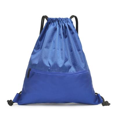 China Large Capacity Waterproof Wholesale Goods Polyester Sports Men Women Reusable Drawstring Gym Bag Backpack for sale