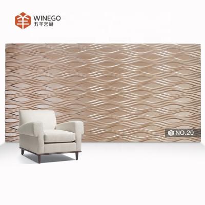 China Modern Decor 3D Wave Panel Waterproof MDF Wallcovering for sale