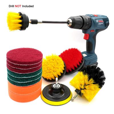 China Best 14pcs/set Power Scrubber POLISHING Brush Set Electric Drill Cleaning Brush Tool Polishing Pads for sale