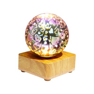 China 3D Fireworks Night Light Christmas Day Romantic Atmosphere Post-modern Led Dream Cube Bedside Lamp for sale