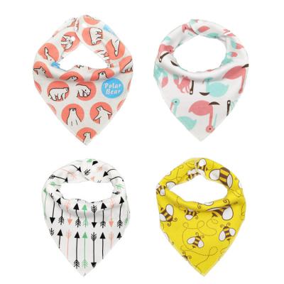 China Autumn And Winter New Disposable Fleece Printed Triangle Scarf Cartoon Cotton Bibs Baby for sale