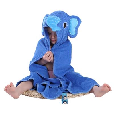 China Cheap Kids Child Safe Cotton Animal 90*90cm Summer Baby Beach Towel Poncho With Hooded for sale