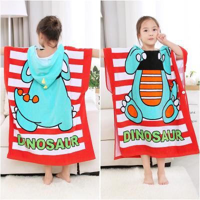 China 65*150cm Disposable Wholesale Portable Infant Cotton Kids Large Size Beach Towels Poncho Bulk for sale