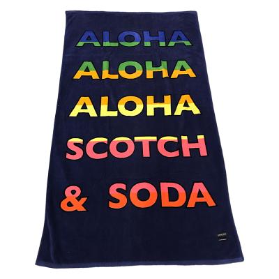 China Clearance Letter Print Cotton Travel Bath QUICK DRY Running Beach Towel Poncho Wholesale Beach Towel for sale