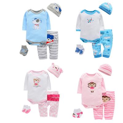 China 2021 New 4Pcs/Set Promotional Quick Dry Baby Sweatshirt Newborn Romper for sale