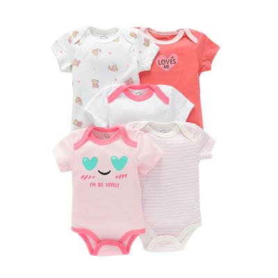 China 2021 quick-drying new summer baby triangle romper 5 pieces/set shorts sheath clothing baby clothes girl for sale