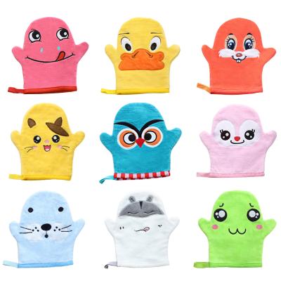 China All Natural Children Sponge Soft Cotton Baby Cleaning Towel Plush Toys Kids Sponge Bath Glove for sale