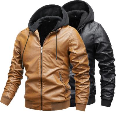 China New Viable Biker JK5032 Leather Bomber Jacket Men Outdoor Standing Collar PU Leather Jacket For Men for sale