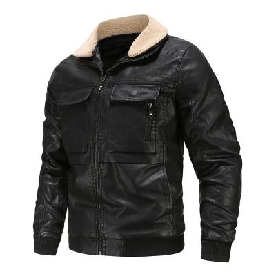 China N921 Autumn And Winter Fur Integrated Mens Viable Fleece Leather Jacket Warm Plus Size Jacket Men for sale