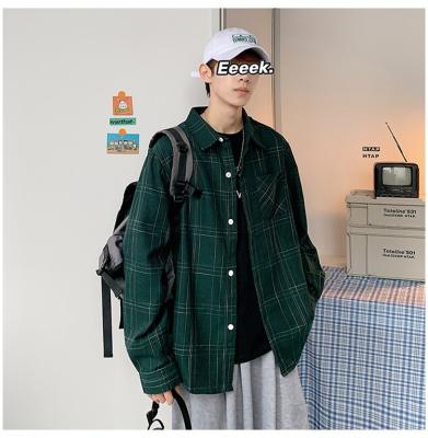 China Men's G45 Spring Plaid Shirt Loose Coat Men's Long Sleeve Casual Shirt Breathable Youth Outdoor Shirt for sale