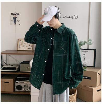 China Outdoor Coat Spring Men's G45 Casual Long Sleeve Shirt Men's Youth Breathable Plaid Shirt Loose for sale