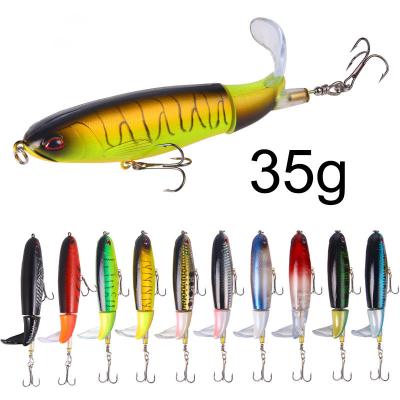 China Fish Forms 35 Gram Lure Tackle Outdoor Hard Bait Propeller Bait Fishing Water Pencil Floating Bait for sale