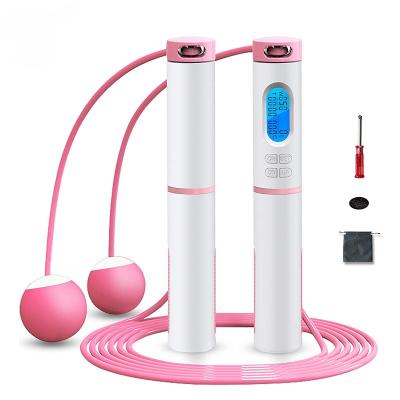 China Home\Gym\Jump Rope Sports Performance Digital Counting Weighted Pink Wireless Rope Jumping With Calories Counter for sale