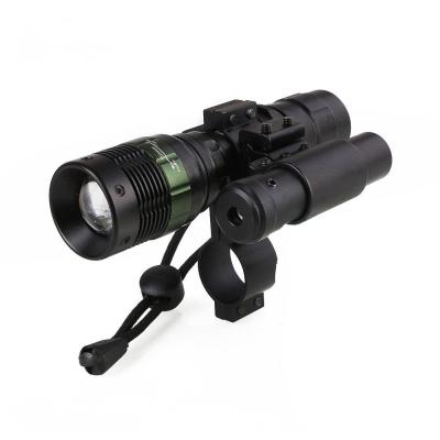 China Fyzlcion LED Flashlight Torch with Dot Laser Sight Scope Mount Red Ring Fot Hunting HD1015 for sale