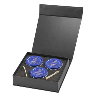 China Recycled Materials Custom Logo Magnetic Luxury Caviar Packaging Box for sale