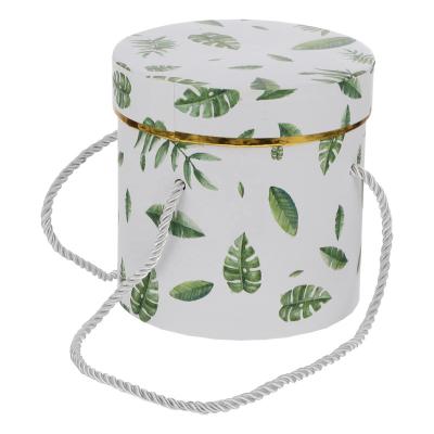 China Recycled Materials 1pc Florist Hat Gift Box Packing Box Round Portable Flower Wrapping Box for sale