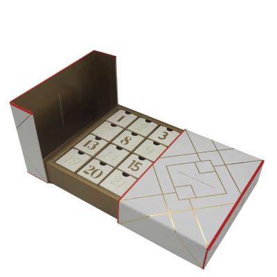 China Various Size Materials Advent Calendar Luxury Calendar Drawer Recycled Cosmetic Gift Box for sale