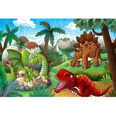 China Cartoon Toy Puzzles for Kids Ages 4-8 The Age of Dinosaur, 100 Piece Brain Teaser for Toddler Kids Learning Educational Puzzles Toys for sale