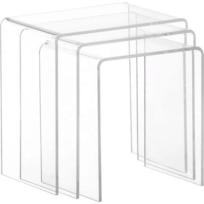 China Acrylic Clear Acrylic Nesting Tables Riser (Set of 3) for sale