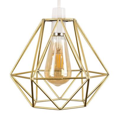 China Morden Gold Wire Modern Lampshade Cage DIY Industrial Pendant Light Lamp Shade for sale