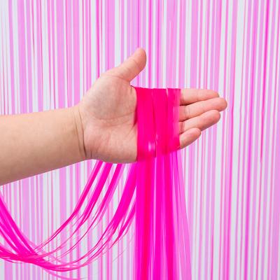 China Colorful Macaron Pink Fringe Backdrop Decoration For Living Room Background Wall Installation for sale