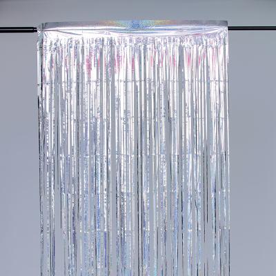 China Festive Laser Foil Fringe Curtain Wall Mounted Multi Color PET Holiday Supplies for sale