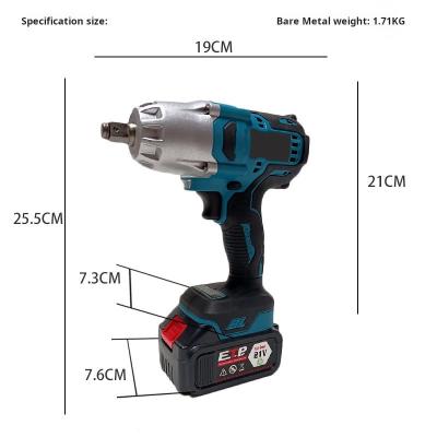 China 500N Brushless Lithium Battery Electric Impact Wrench Large Torque Removable Car Tires for sale