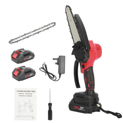 China 1.5 Mah Electric Cordless Chainsaw Rechargeable Chainsaw With Self Locking Safety Switch for sale