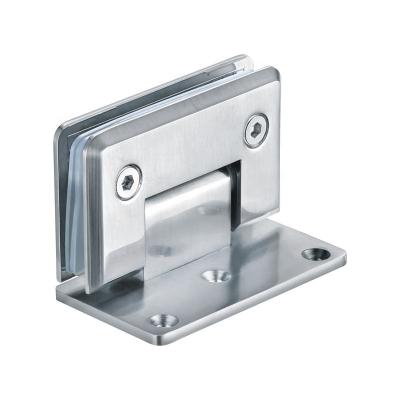 China Bathroom Heavy Duty Unilateral Glass Flange 90 Degree Stainless Steel Flange Glass Connector For Screen Shower Door Corner Glass Hinge for sale