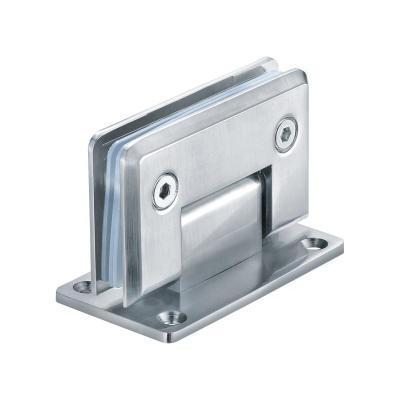 China 90 Degree Stainless Steel Bilateral Zinc Alloy Glass Flange Shower Glass Door Hinge Fitting For Bathroom for sale