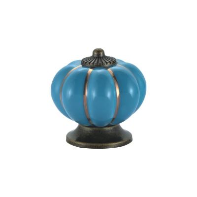 China Modern Round Pumpkin Ceramic Oriental Color Cabinet Handle And Knobs for sale