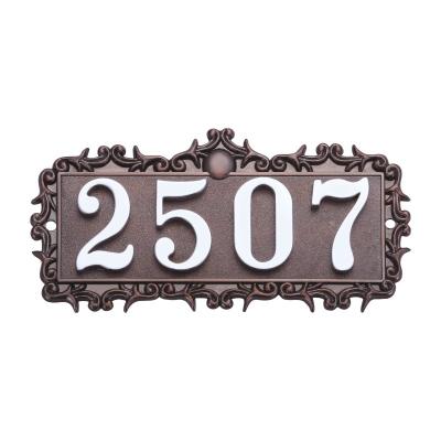 China Best Product Modern Hotel Room Decoration Zinc Alloy Decorative License Plate Door Plates for sale