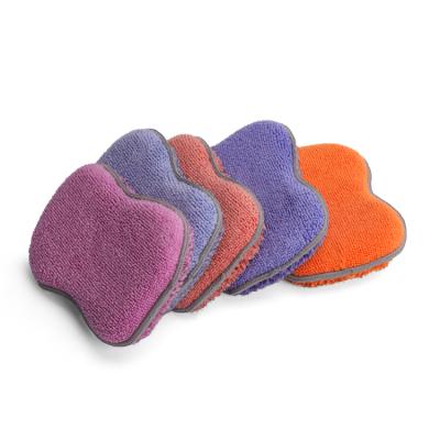 China Viable Customize LOGO COLOR Microfiber Sponge Cleaning Dish Hook Sponge Cheap Kitchen Cleaning Custom Sponge for sale