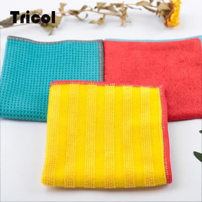 China Cheapest Factory Price Durable Polyester Dish Cleaning 3 Pack Microfiber Cleaning Towel Towels for sale