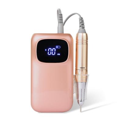 China Nail Art Beauty Pink Manicure Pedicure Form Rechargeable Nail Drill Electric Nail File with 6 Bits and Sanding Bands for sale