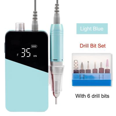 China Nail Art Beauty New Arrival Nail Drill Machine 35000 Rpm Portable Electric Nail E File Manicure Machine 2022 Set for sale