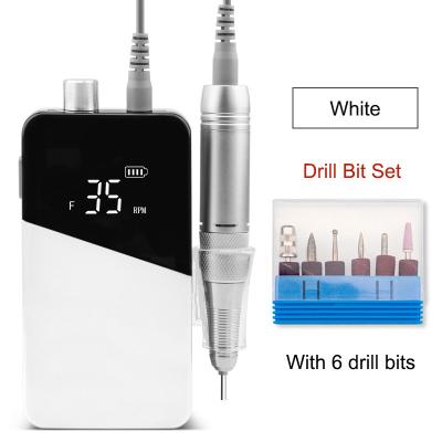 China Art Beauty Wholesale Price Gradient Portable Cordless Folder Electric Nail E Nail Drill Machine Set For Nail Care for sale