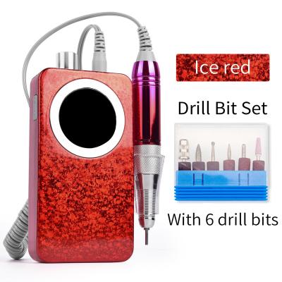 China Red Cordless Nail Art Beauty Popular High Quality Nail Drill Pedicure Machine For Acrylic Nails Professional Nail Drill for sale