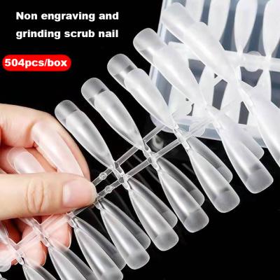 China 2022 Nails 600pcs/bag Wholesale French Clear/New French Long Stiletto Nail Tips Natural False Artificial Nails for sale