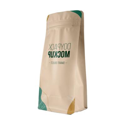 China Recyclable Wholesale Flat Bottom Coffee Bag Ziplock Plastic Bag Packaging Bag for sale