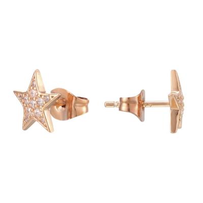 China FASHIONABLE Hot Selling Five-pointed Star Shape Beautiful 925 Sterling Silver Earrings Three Color Stud for sale