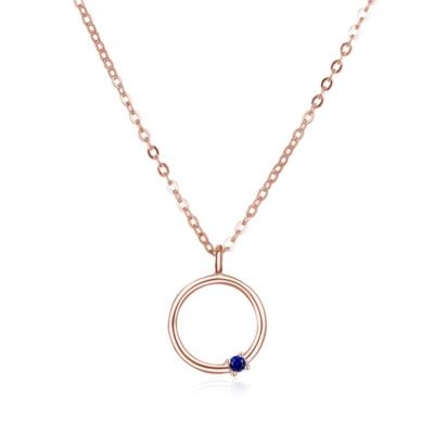 China Hot Jewelry 925 Sterling Silver Round Pendant Necklaces Factory Sales Three Color TRENDY for sale