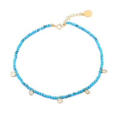 China blue silver 925 Sterling Silver Anklet For Selling fashion ladies anklet chain good quality 925 foot jewelry for sale