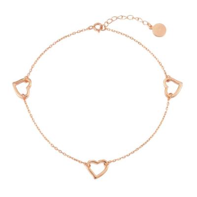 China 925 Sterling Silver Accessories 925 Sterling Silver Anklet Hot Women Style Love Heart Shape Anklet Chain Small for sale