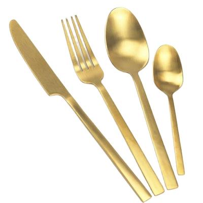 China Keepsake Stainless Steel Gold Flatware Stocked High Quality Wedding Set for sale