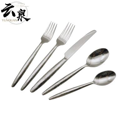 China Viable Forged Cutlery Set Stainless Steel Cutlery Set Bulk Flatware Circle Handle Heavy Cutlery Set for sale