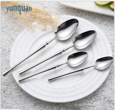 China 18/10 NO MOQ New Design Hot Sale Stainless Steel Cutlery Set Spoon Fork Knife Sustainable With Unique Handle for sale