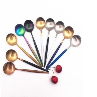 China Durable Colorful Handle Stainless Steel Cutlery Set 24pcs Spoon Fork Knife Forged Cutlery Set for sale