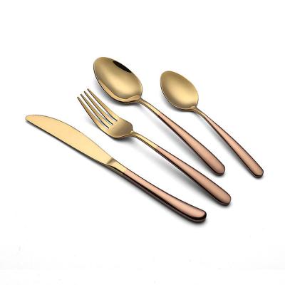 China Factory Wholesale Disposable Gold Plated Royal Stainless Steel Flatware Set Gold Flatware Set Flatware Set for sale